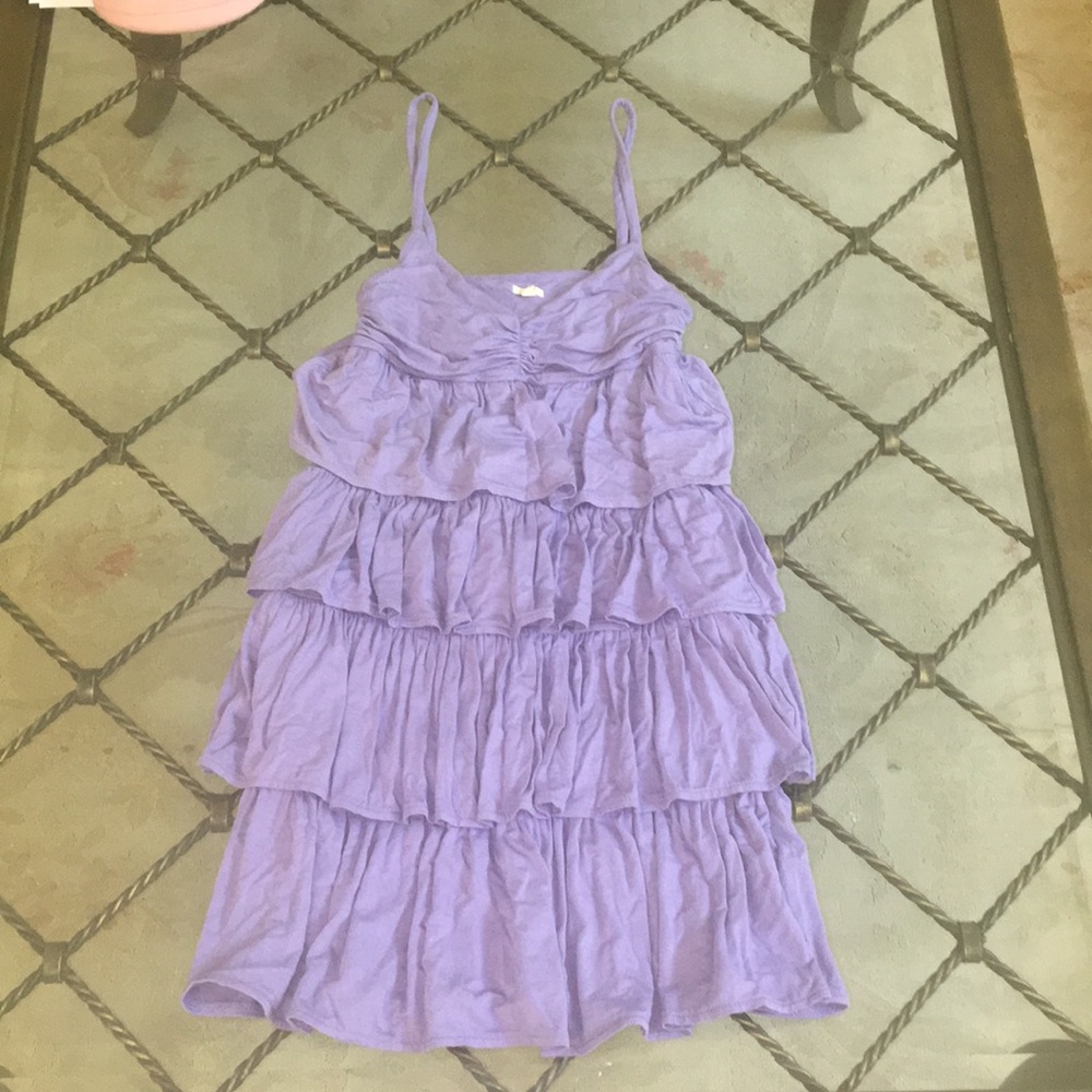 Jcrew cotton ruffle tank dress